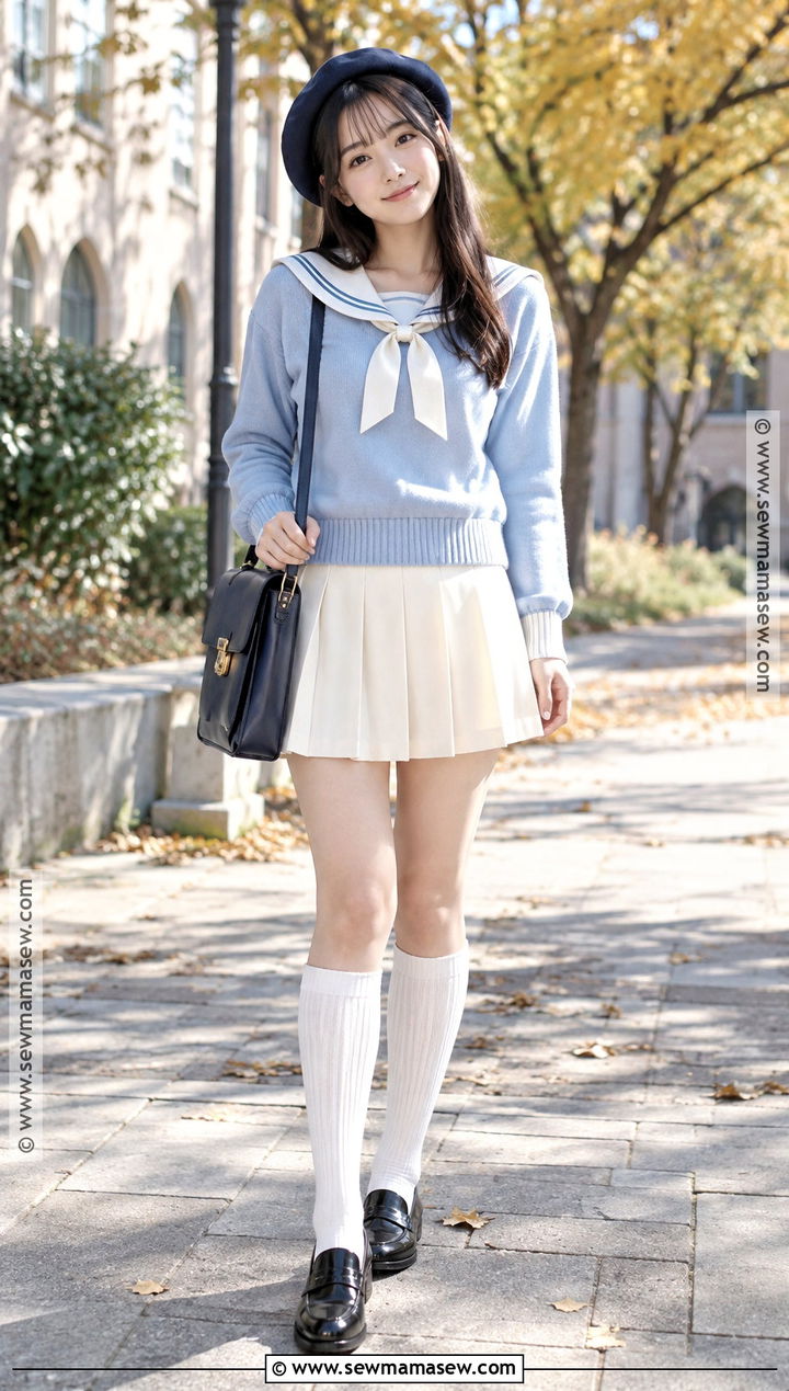 Sailor Collar Sweater And Pleated Skirt Shojo Girl Outfit - 15 Shojo Girl Fall Outfit Ideas