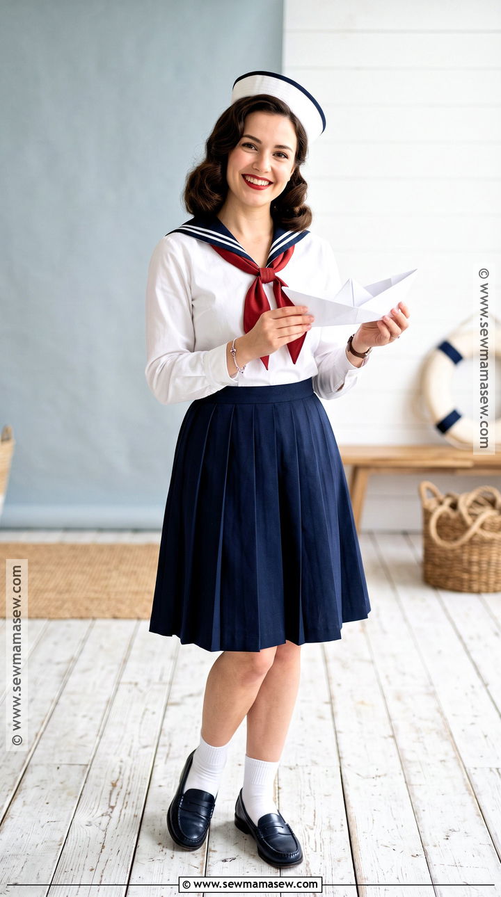 Sailor Costume With Navy Skirt - 50 cute halloween costumes
