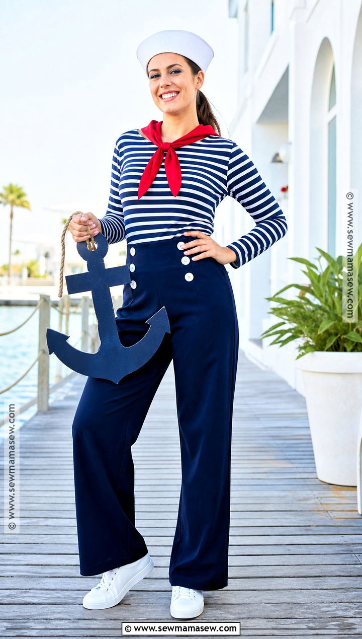 Sailor Costume With Navy Stripes - 40 simple halloween costume ideas