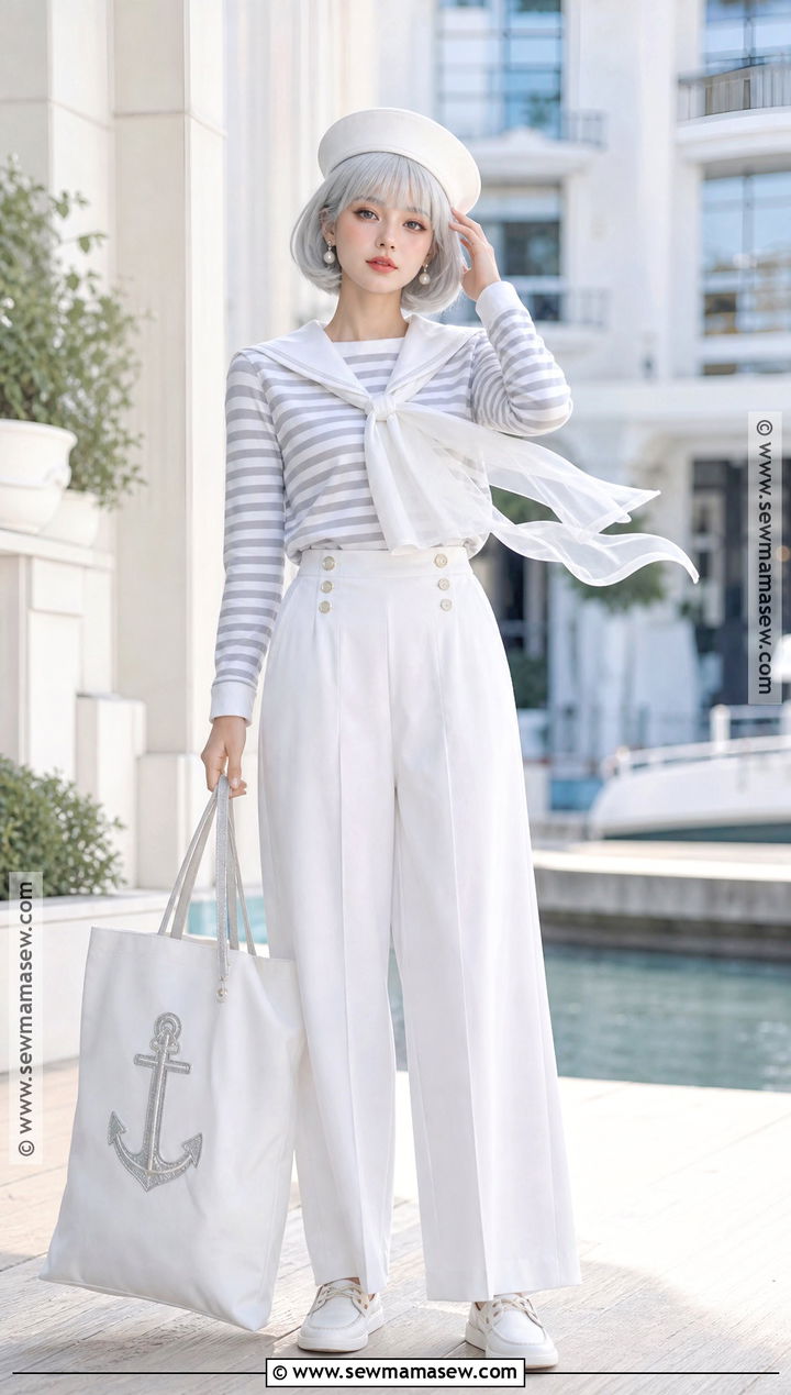 Sailor Ghost Outfit With Striped Top - 35 Ghost Outfit Ideas