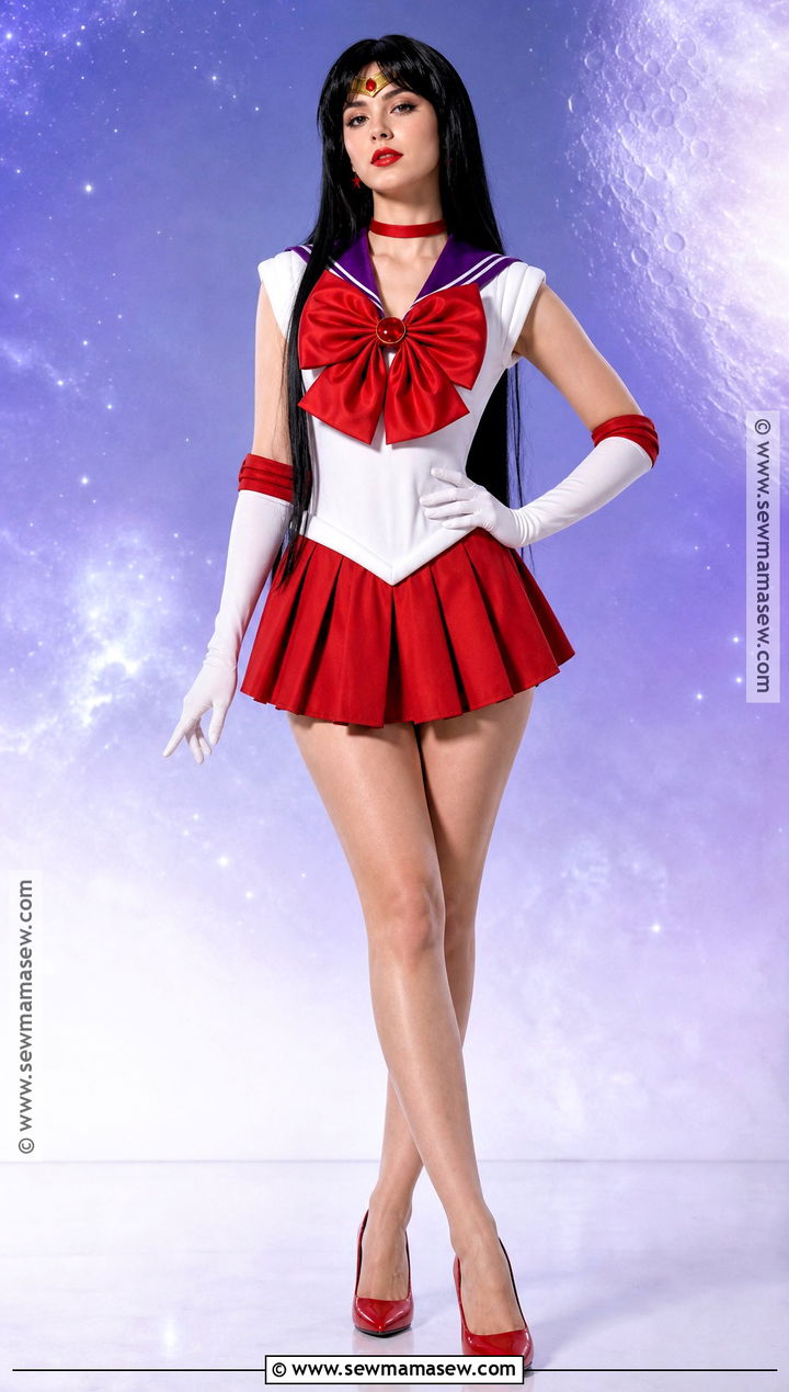 Sailor Mars Black Hair Cosplay With Red Skirt - 30 cosplay black hair ideas