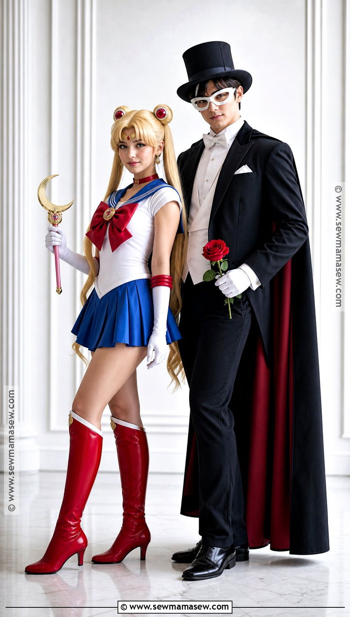 Sailor Moon And Tuxedo Mask Costume - 35 iconic duo halloween costumes