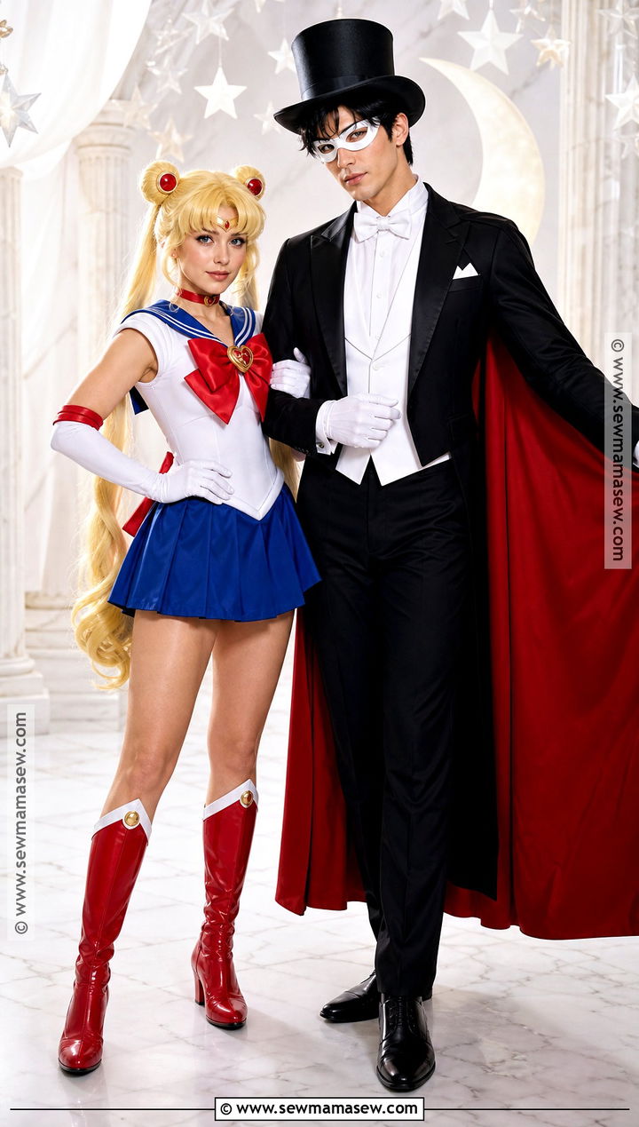 Sailor Moon And Tuxedo Mask Couple Costume - 50 couples costume ideas