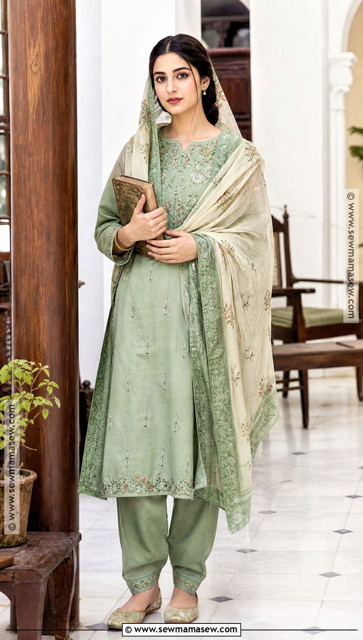 Sakeena Green Suit Costume - 40 bollywood characters costumes