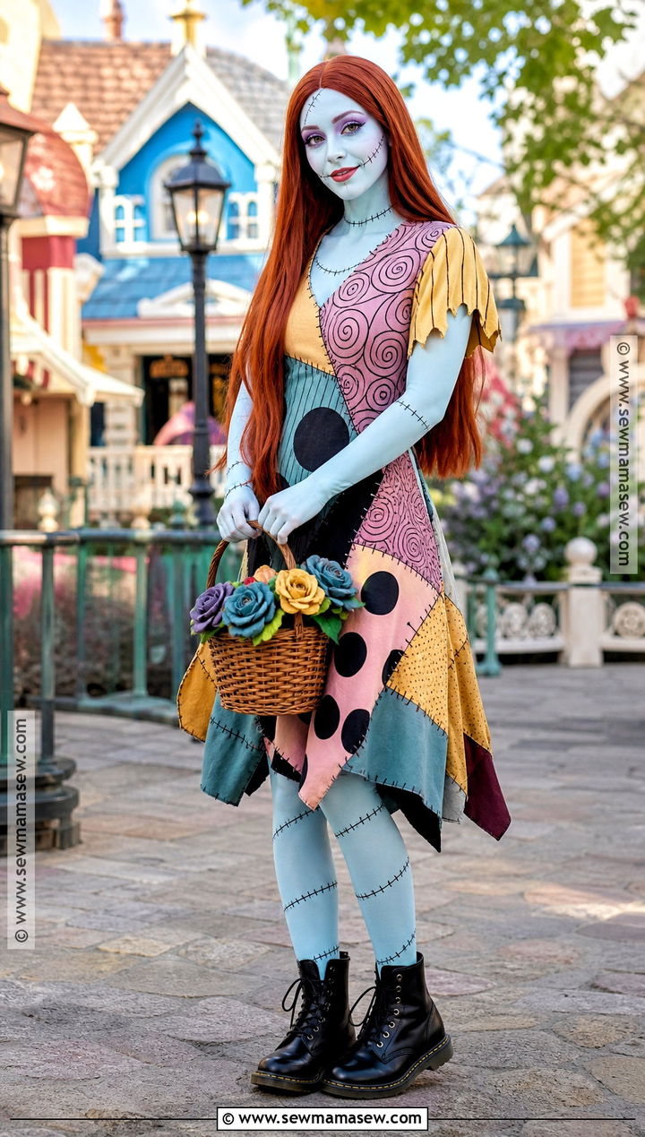 Sally Costume With Patchwork Dress - 35 Cartoon Costume Ideas for Women