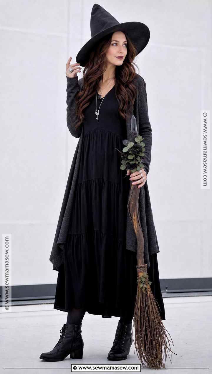 Sally Owens Black Dress And Witch Hat Costume - 30 practical magic costume ideas