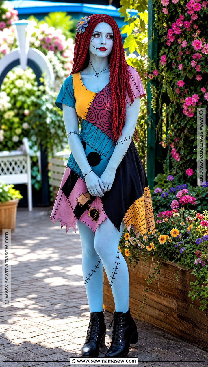Sally Patchwork Dress Costume - 30 Tim Burton Characters Costumes