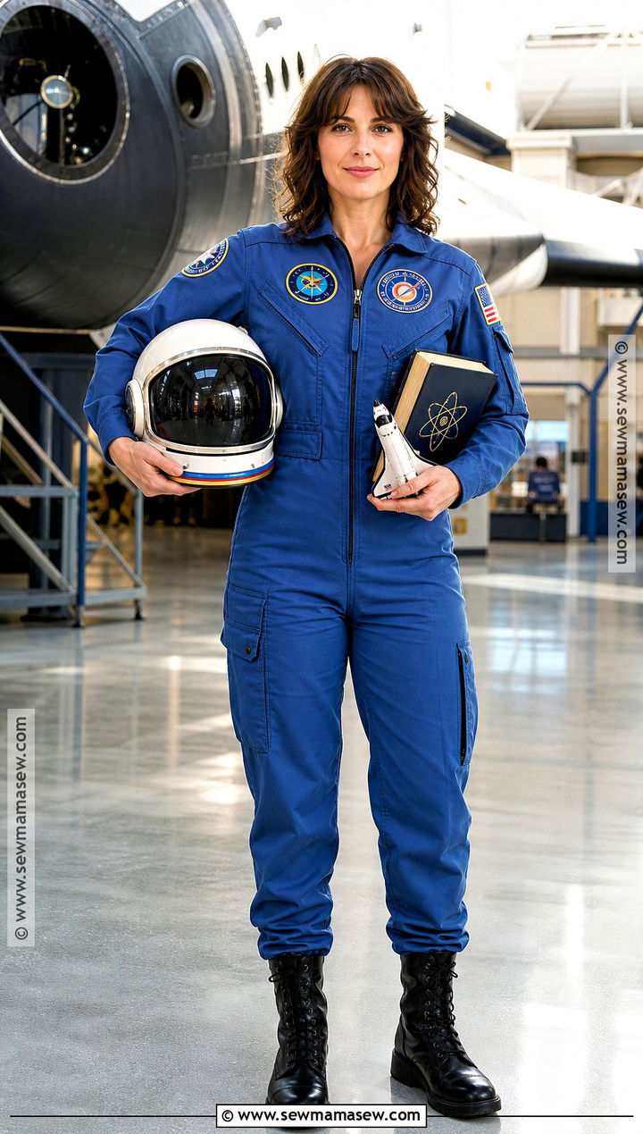 Sally Ride Costume With Blue Flight Suit - 30 historical figures costumes