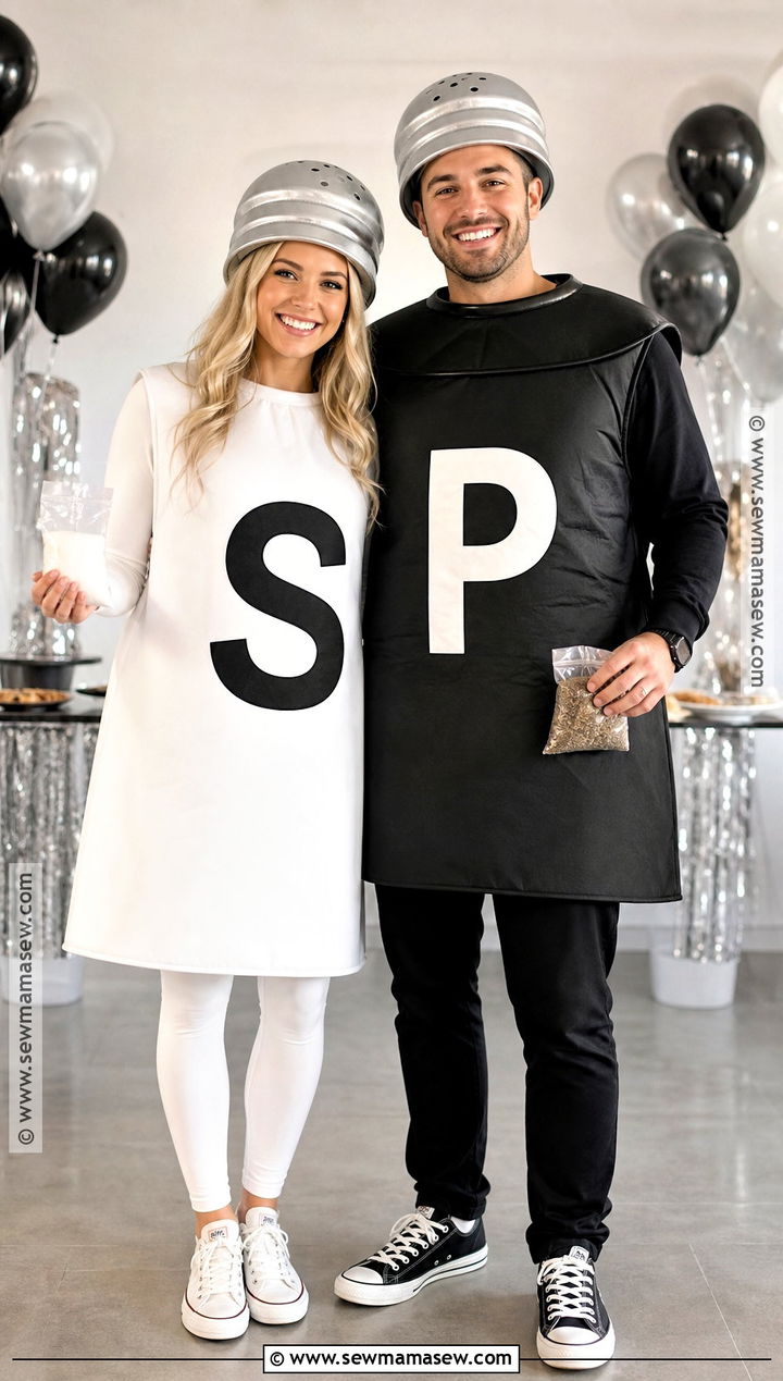 Salt And Pepper Shaker Couple Costume - 30 Unique Couples Halloween Costume Ideas Funny
