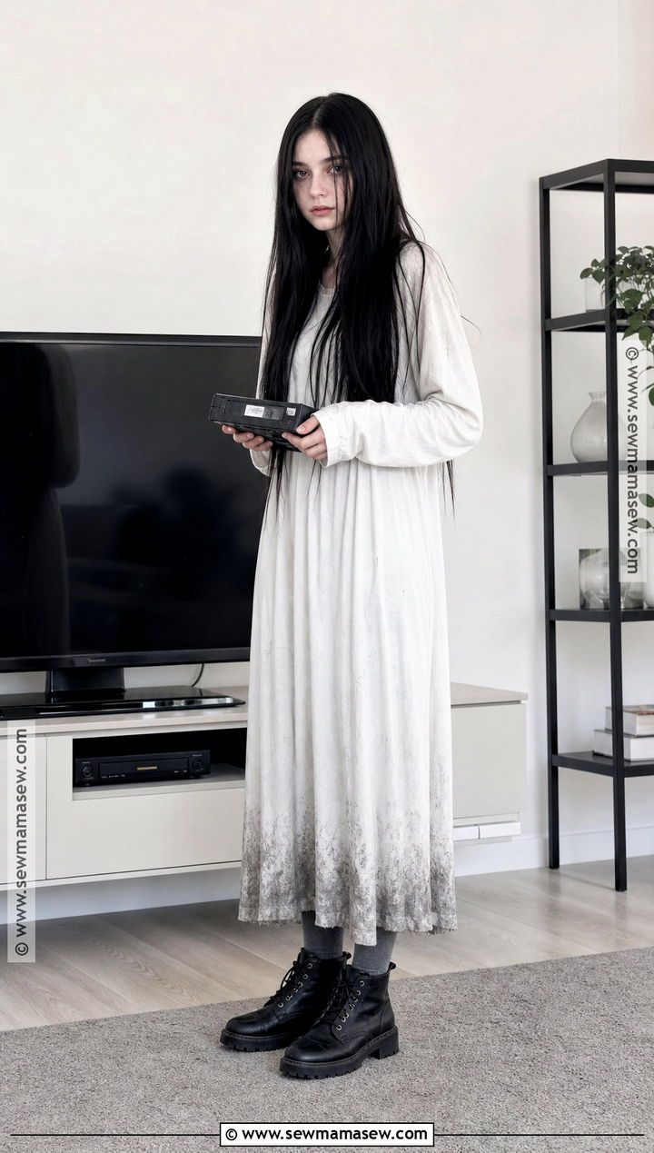 Samara Costume With White Nightgown - 30 scary movie costumes