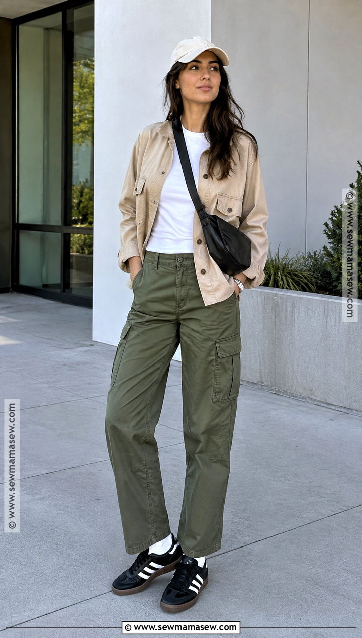 Sambas With Cargo Pants And Utility Jacket - 20 Fall Outfits With Sambas