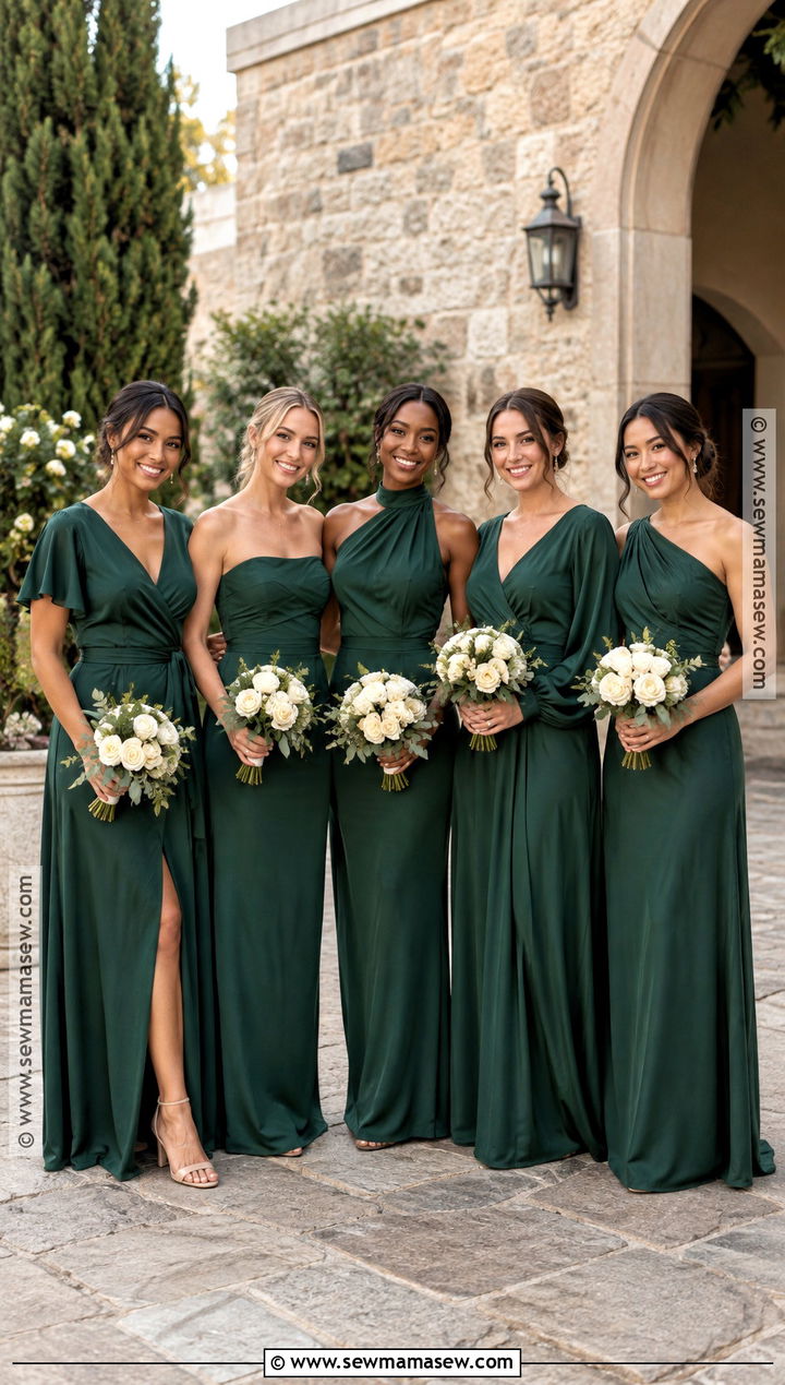 Same Color Different Style Bridesmaid Dresses - 15 Fall Mismatch Bridesmaid Dresses