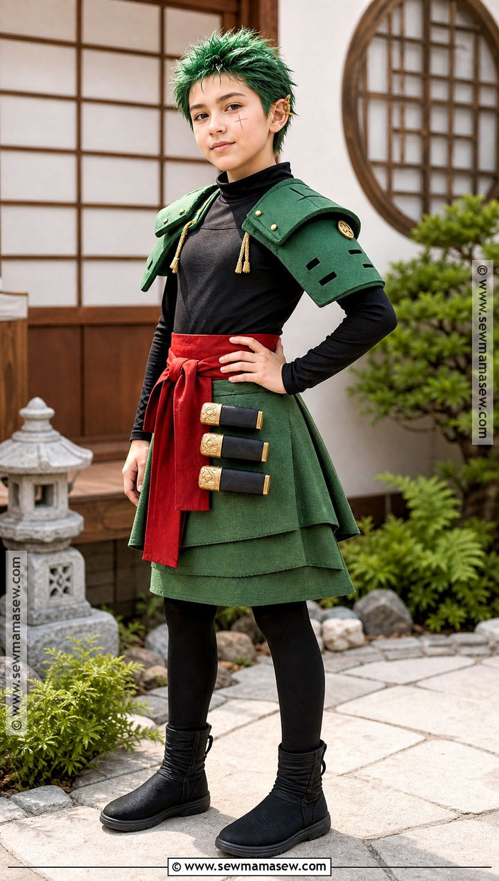 Samurai Armor Zoro Cosplay With Green Skirt - 30 zoro cosplay ideas for girls