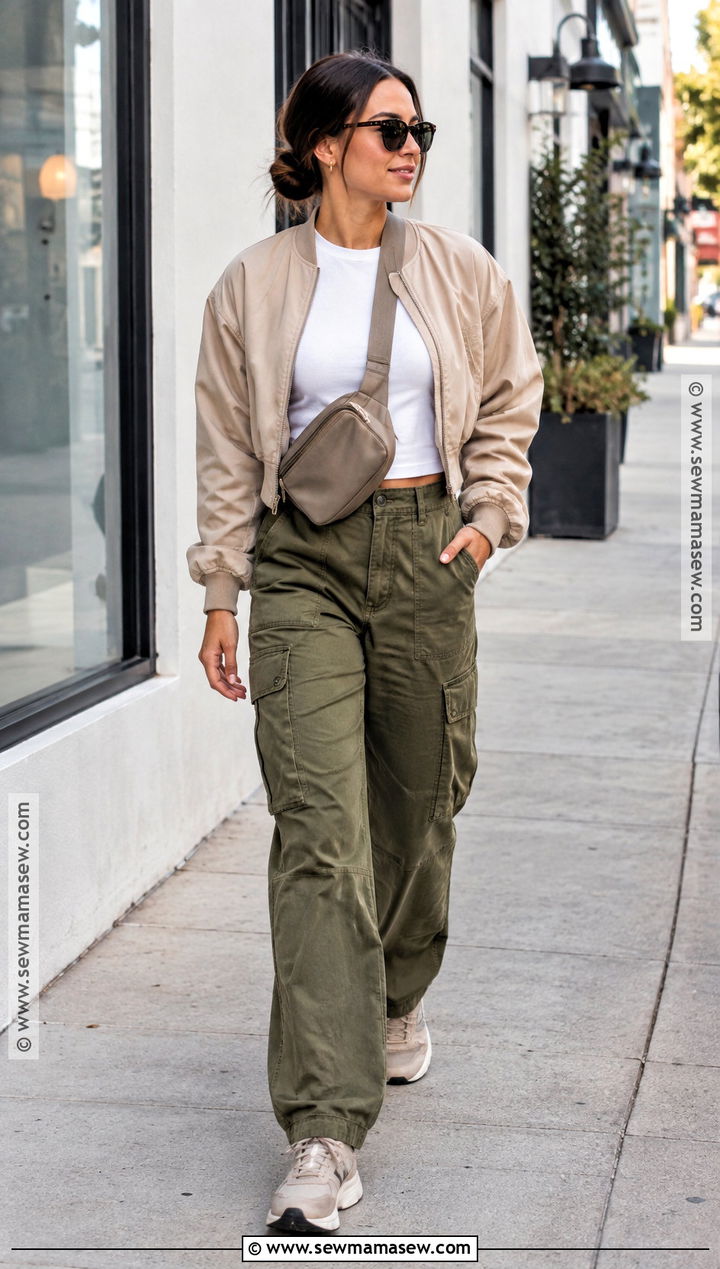 San Diego Fall Cargo Pants And Fitted T Shirt Outfit - 20 san diego fall outfits