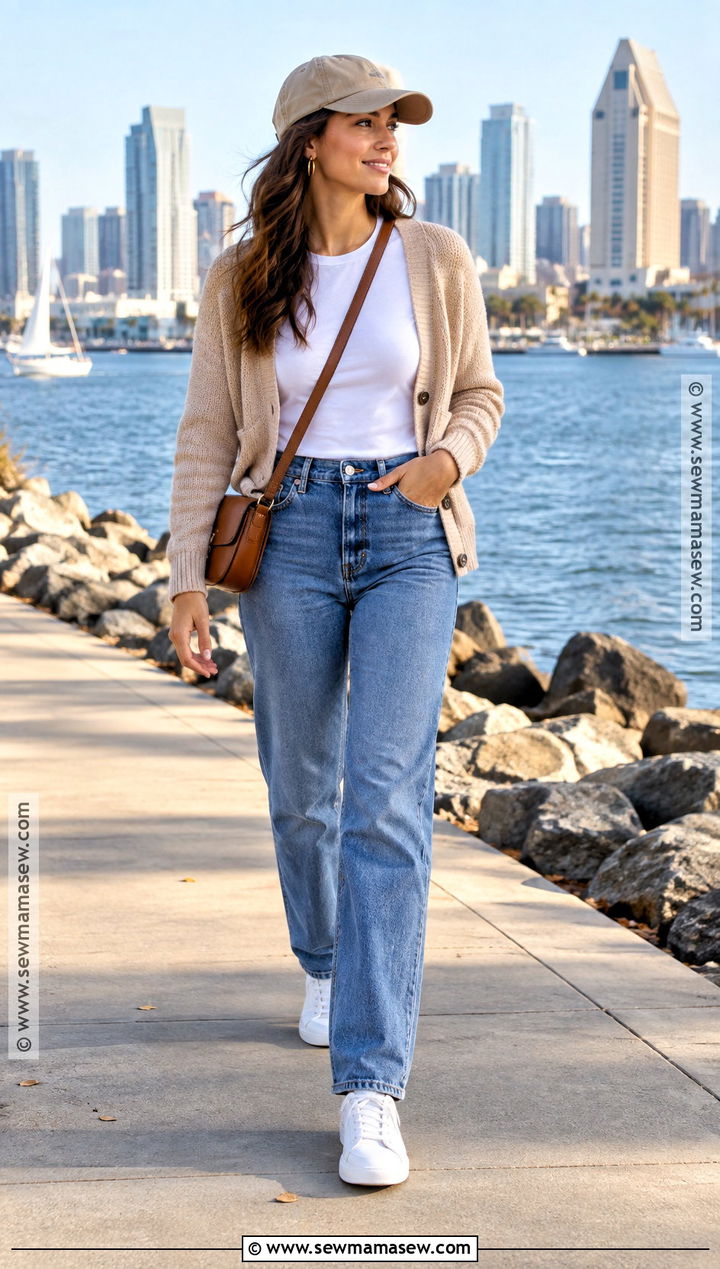 San Diego November Jeans And Cardigan Outfit - 15 san diego in november outfits