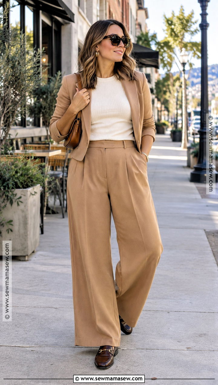 San Diego November Wide Leg Pants And Knit Top Outfit - 15 san diego in november outfits