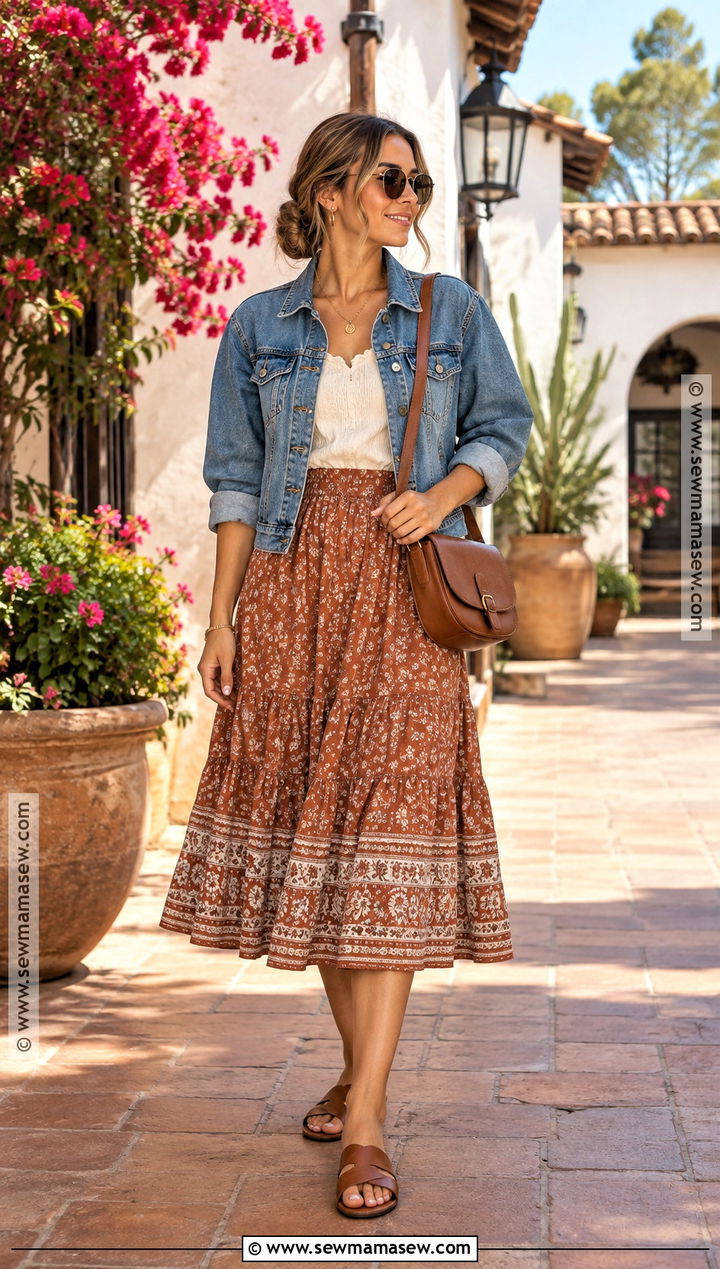 San Diego Old Town Outfit With Cotton Skirt - 15 san diego outfits fall vacation