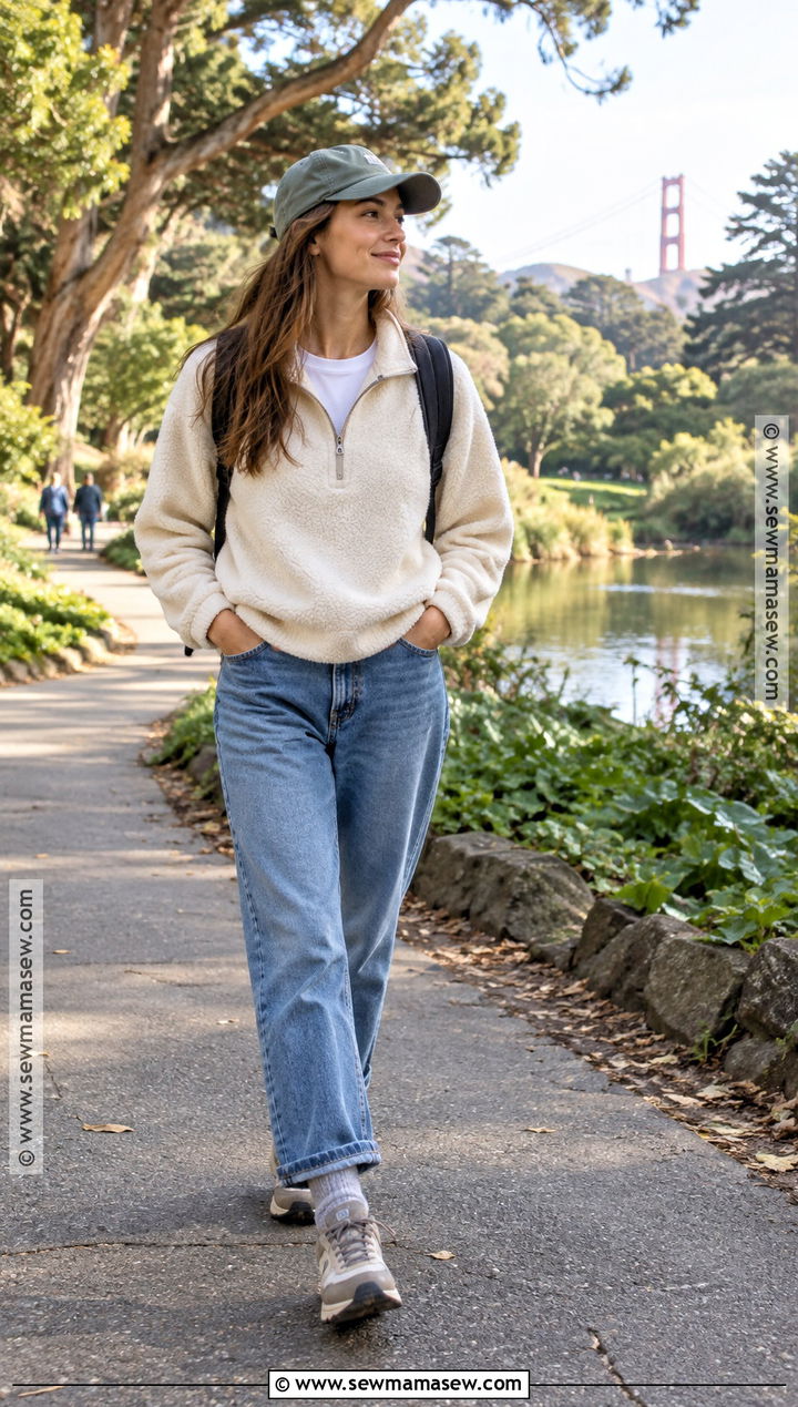 San Francisco Fleece And Relaxed Jeans Outfit - 15 San Francisco In November Outfits