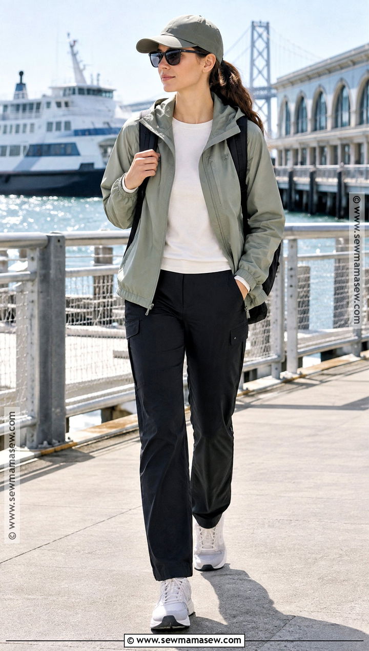 San Francisco September Windbreaker And Travel Pants Outfit - 15 San Francisco Outfit September Ideas