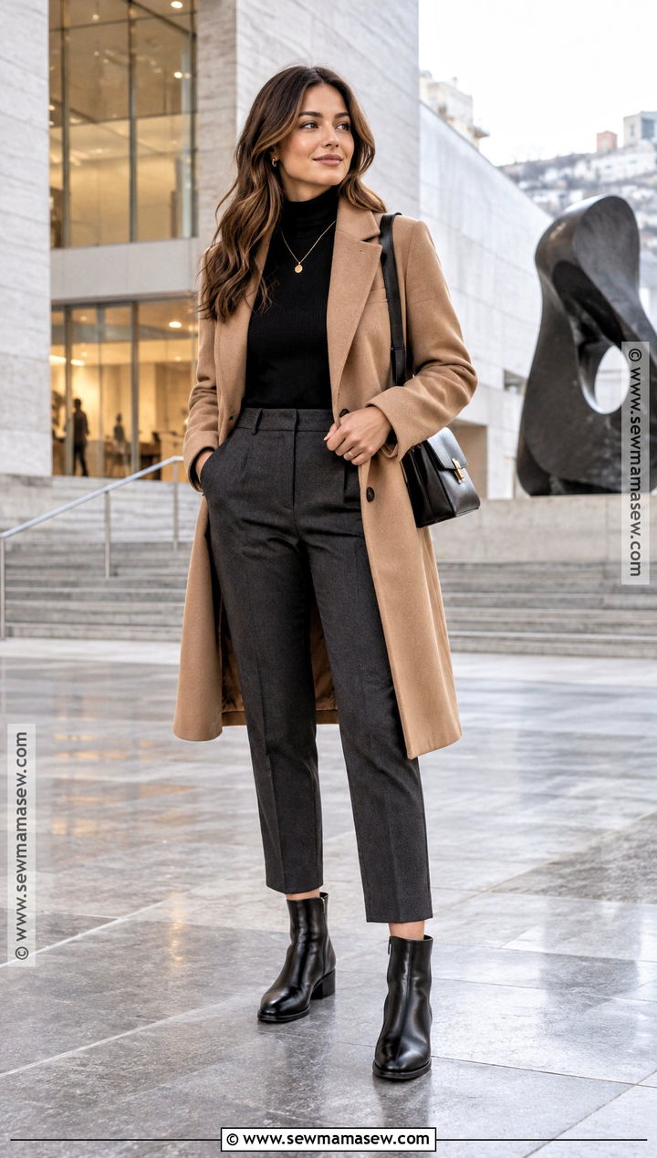 San Francisco Wool Coat and Turtleneck Outfit - 15 san francisco outfit november ideas
