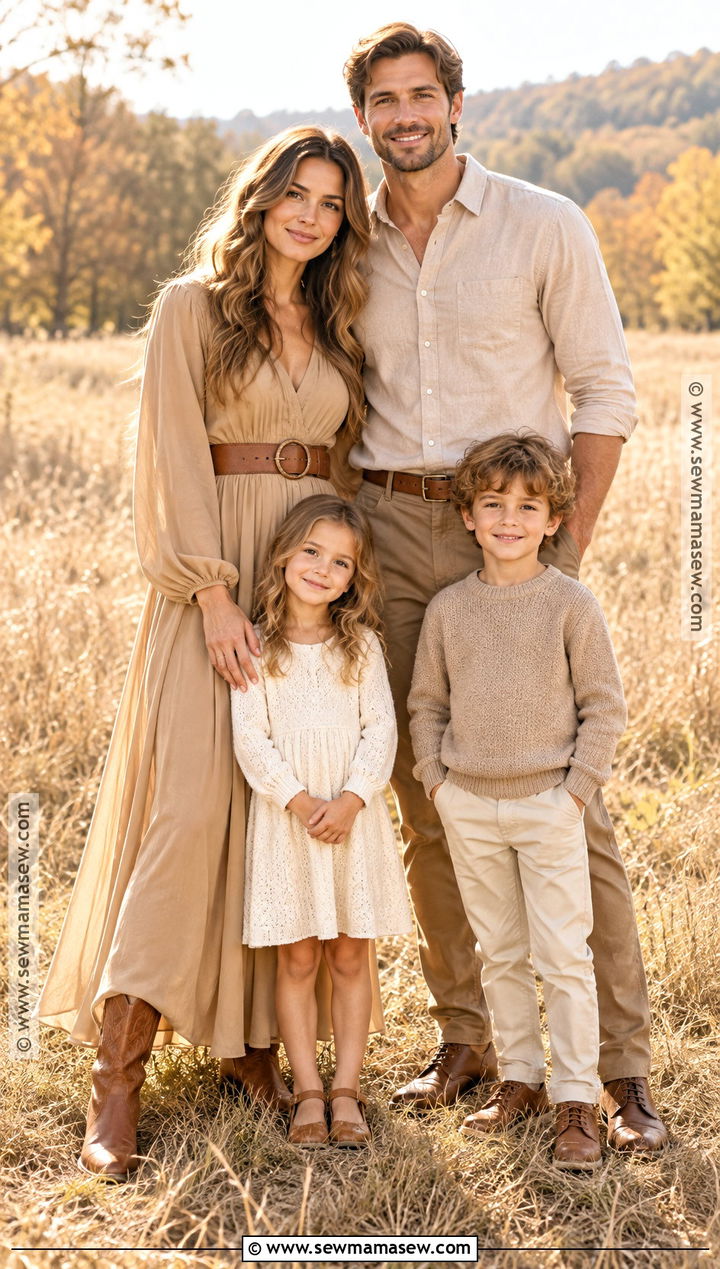 Sand And Cognac Fall Family Picture Outfits - 20 Neutral Family Picture Outfits Fall