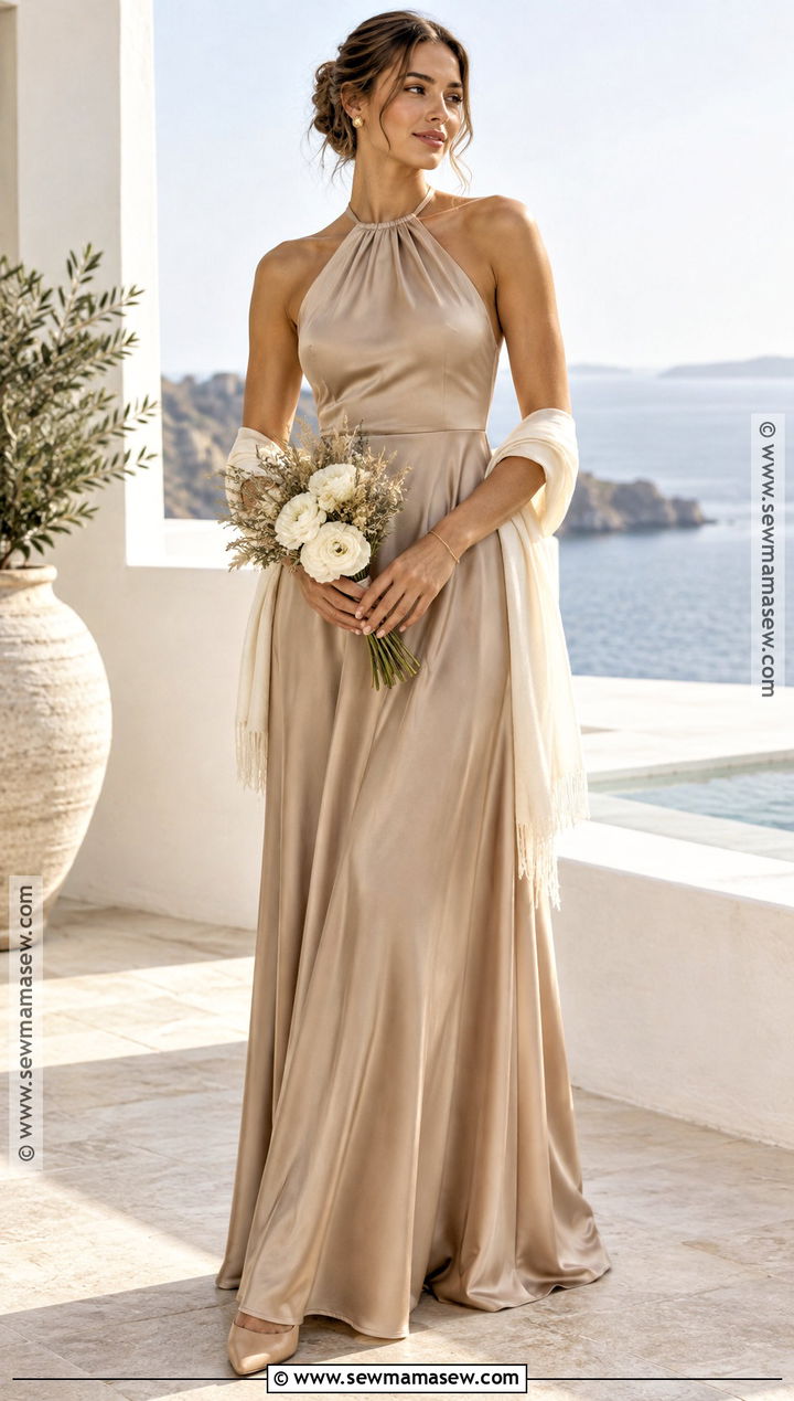 Sand Halter Fall Bridesmaid Dress - 15 Neutral Bridesmaid Dresses Fall