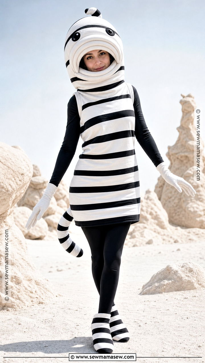 Sandworm Striped Creature Costume - 35 tim burton halloween costumes