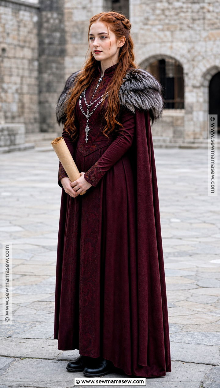 Sansa Stark Costume With Fur Cape - 30 ginger hair costume ideas