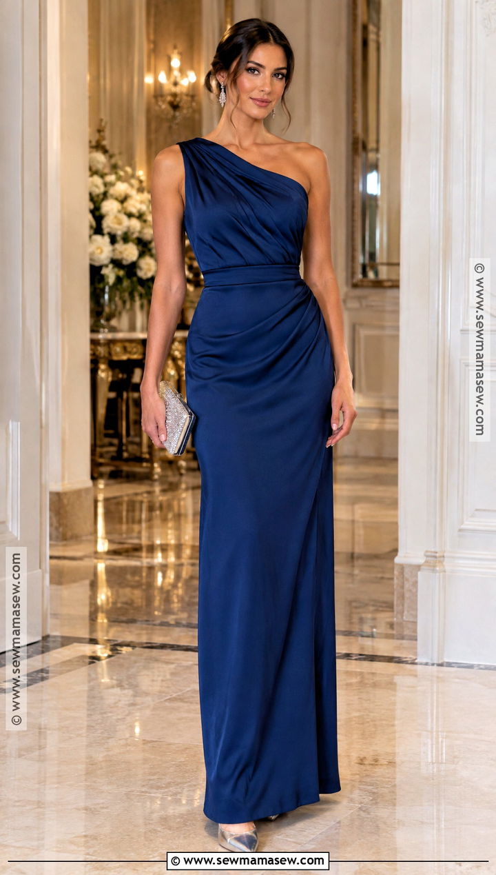 Sapphire Blue Black Tie Maxi Dress - 15 Wedding Guest Maxi Dress Fall Ideas