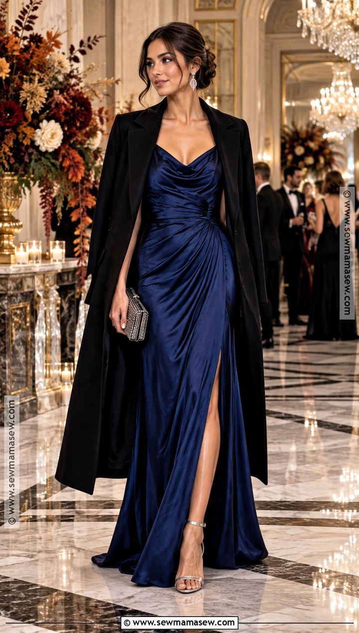Sapphire Blue Black Tie Wedding Guest Gown - 15 Guest Of Wedding Dress Fall Ideas