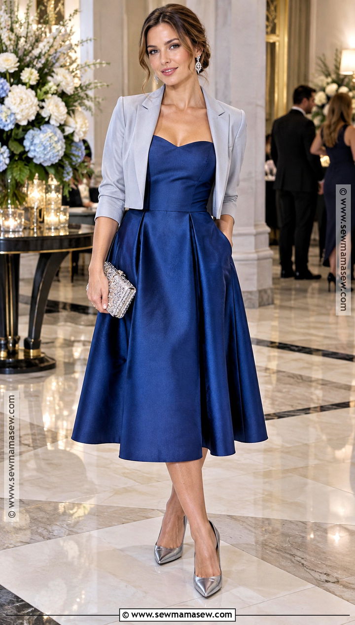 Sapphire Blue Fit And Flare Cocktail Dress - 15 september cocktail dress ideas