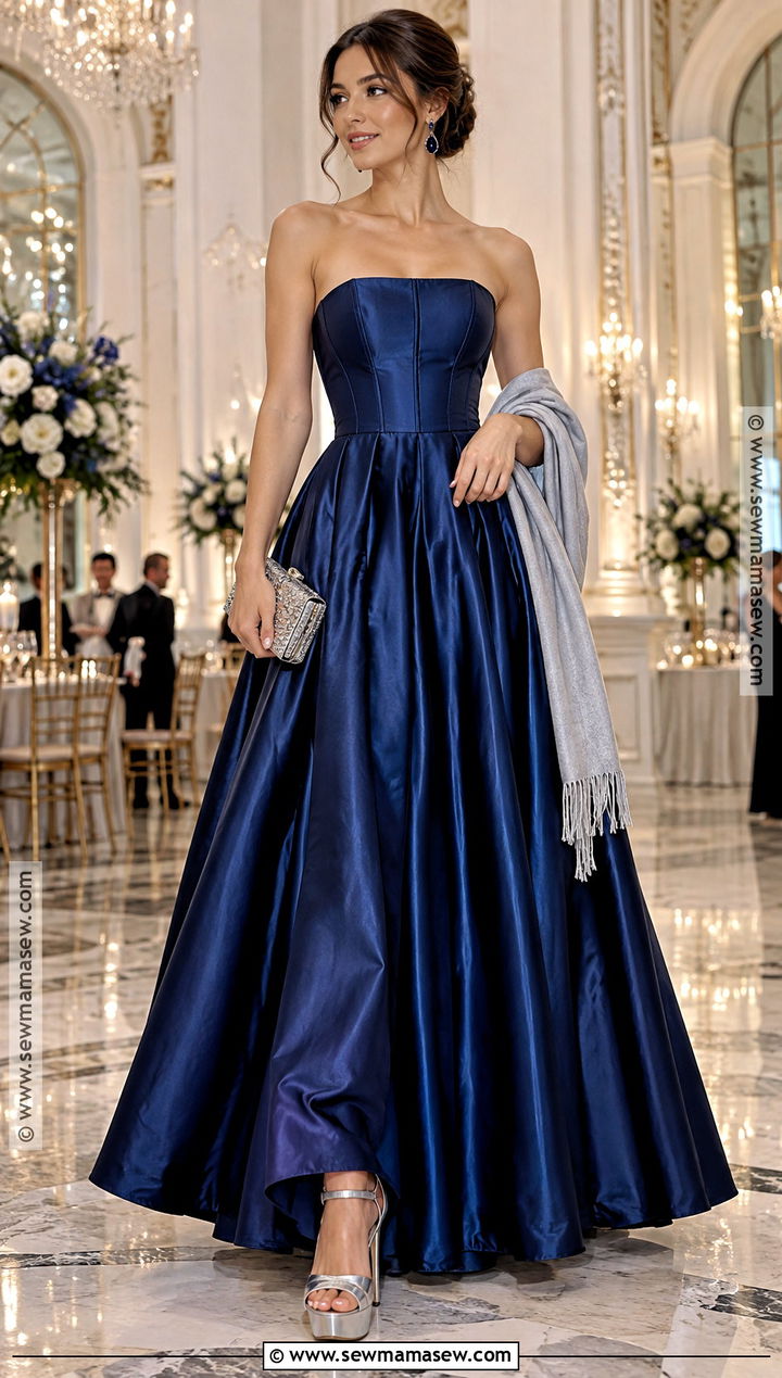 Sapphire Blue Strapless Fall Ball Dress - 20 Fall Ball Dresses