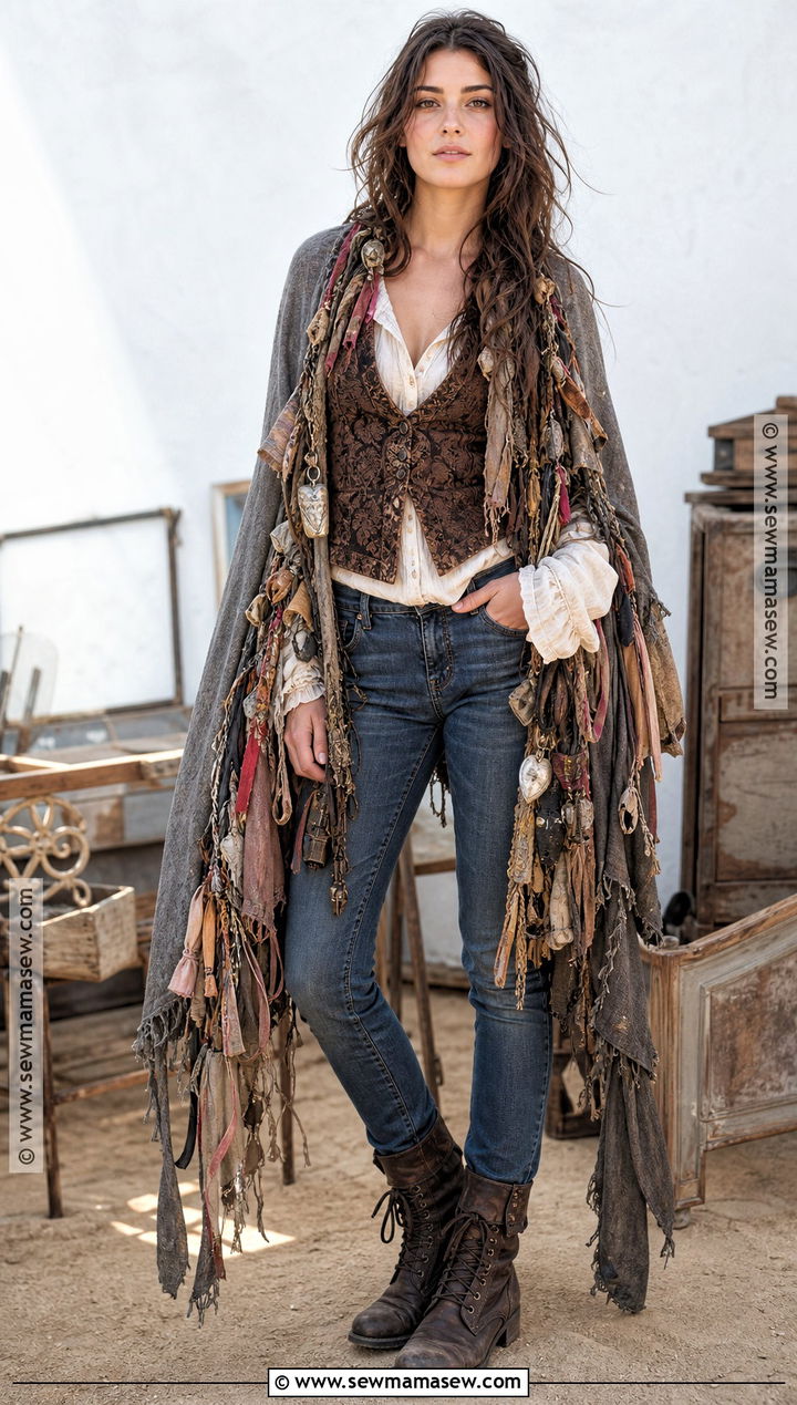 Sarah Junkyard Costume With Gray Shawl - 30 Labyrinth Costume Ideas