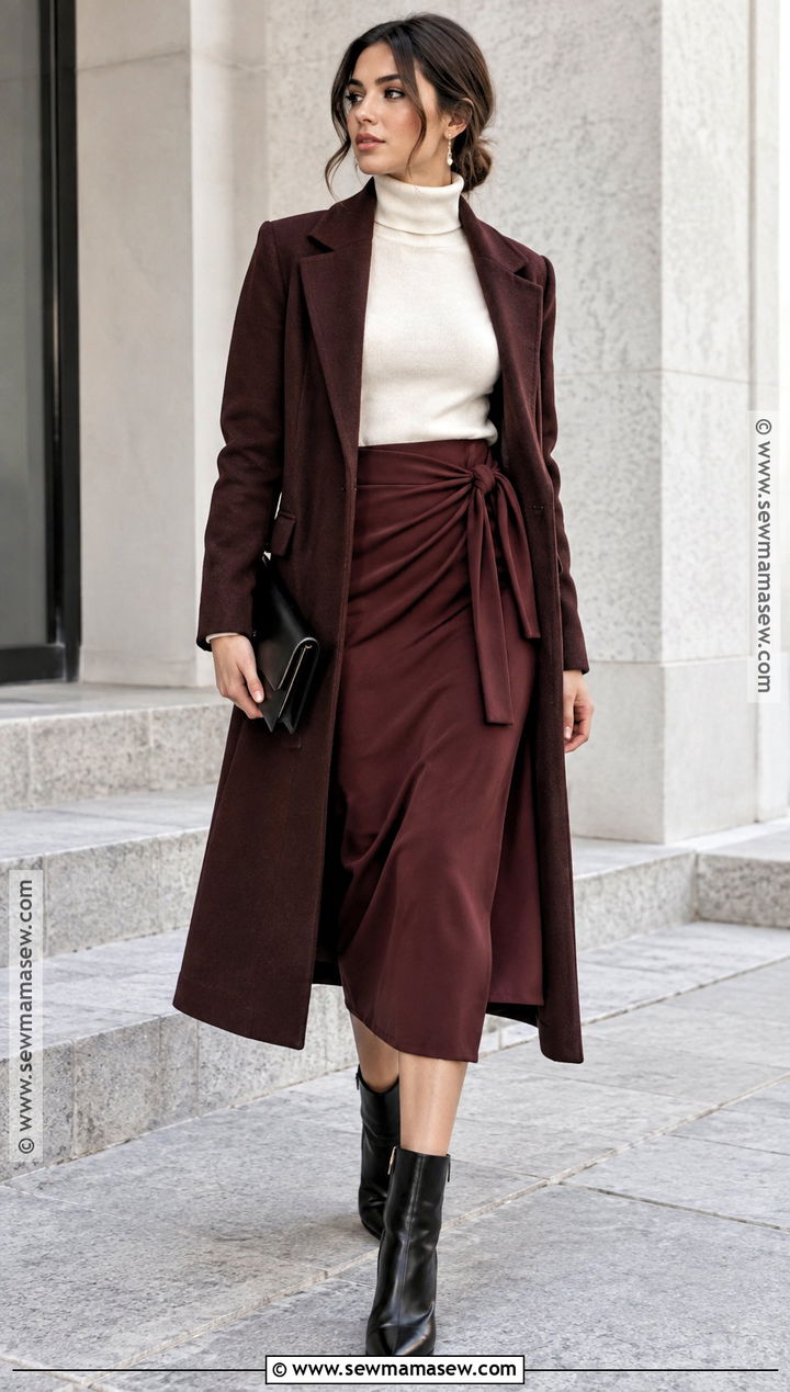 Sarong Tie Skirt With Turtleneck And Heels - 15 2026 fall fashion trends
