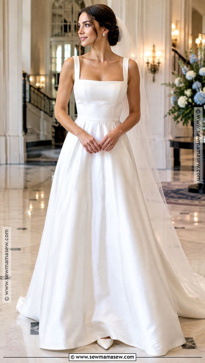 Satin A Line Early Fall Wedding Dress - 15 early fall wedding dress ideas