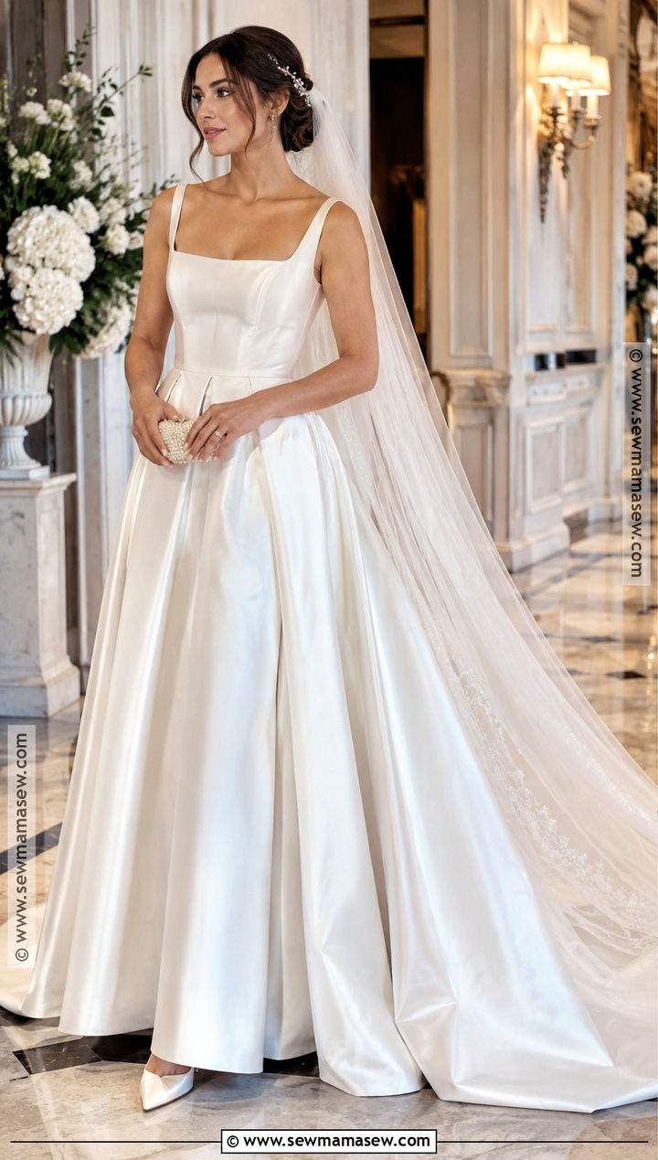 Satin A Line October Wedding Dress - 15 Wedding Dresses October