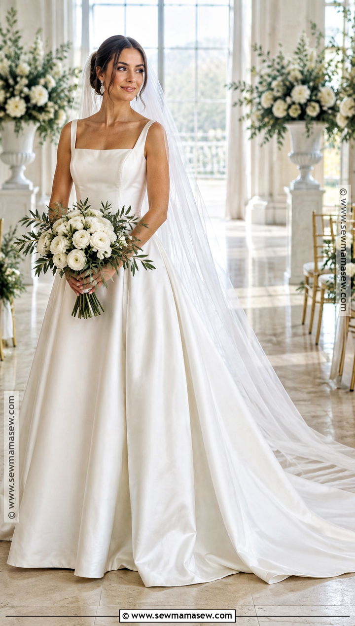 Satin A Line September Wedding Dress - 15 wedding dresses september