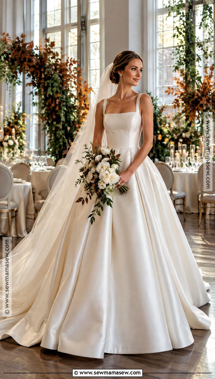 Satin Ball Gown Autumn Wedding Dress - 25 autumn wedding dress ideas