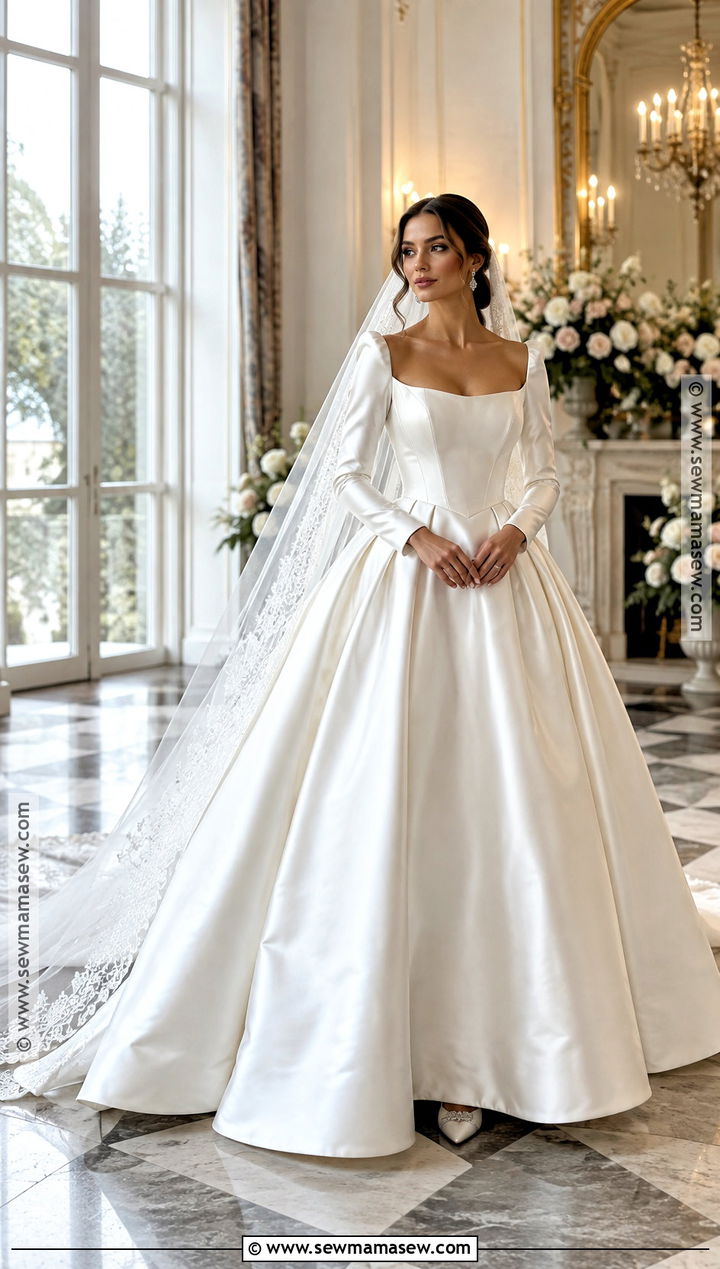 Satin Ball Gown Fall Wedding Dress - 20 fall wedding dress ideas