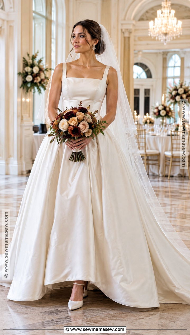 Satin Ball Gown Fall Wedding Dress - 25 fall wedding dresses bride