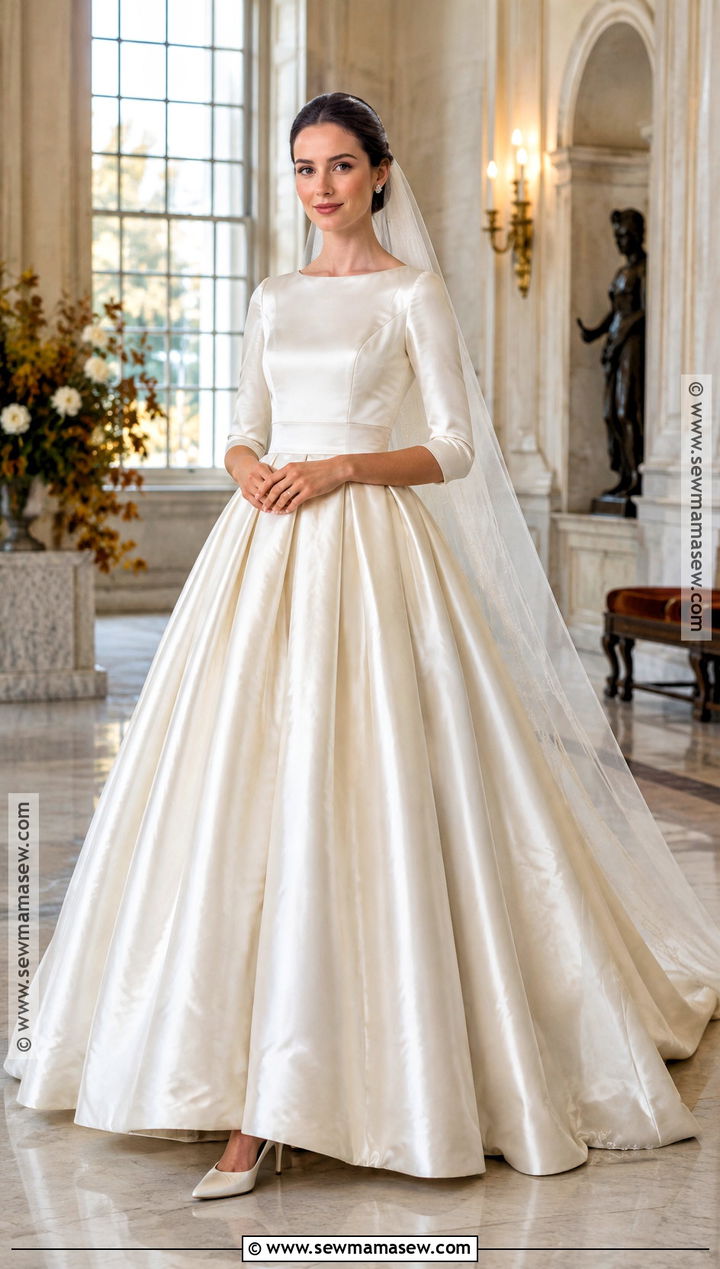 Satin Ball Gown Fall Wedding Dress - 15 Classic Fall Wedding Dress Ideas