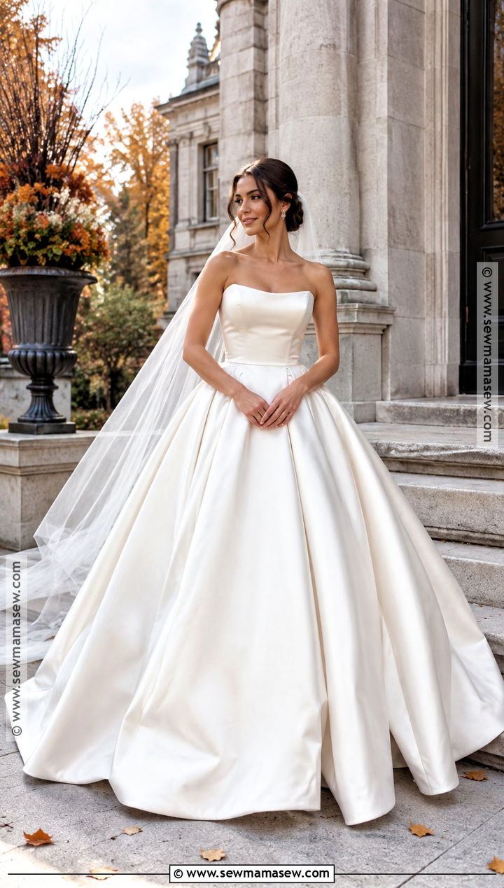 Satin Ball Gown October Wedding Dress - 15 wedding dress october ideas