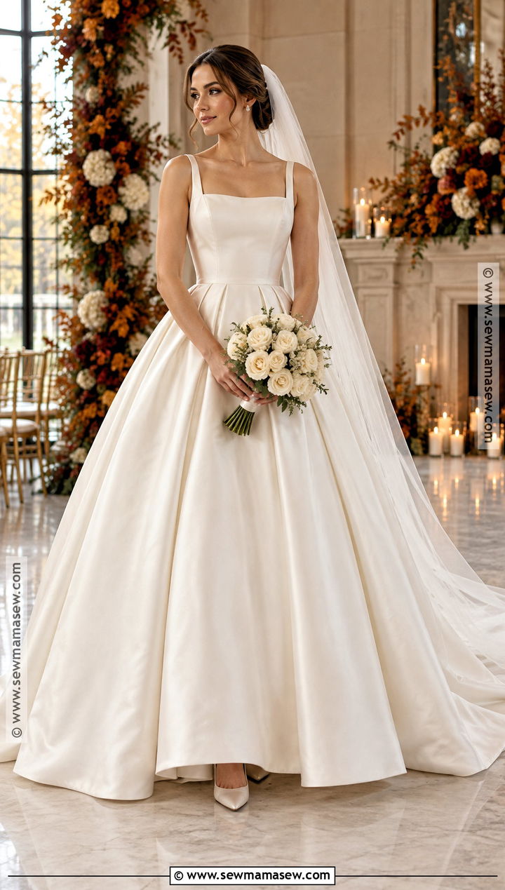 Satin Ball Gown Wedding Dress - 15 Wedding Dresses Fall Wedding