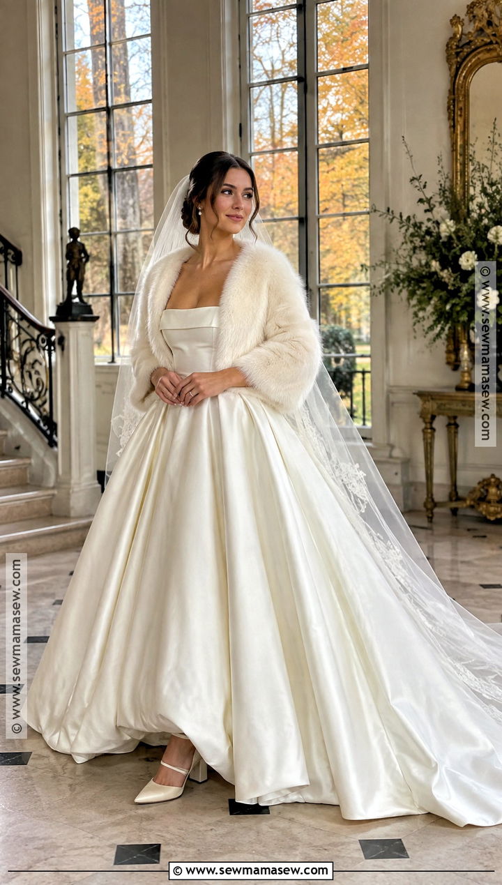 Satin Ball Gown Wedding Dress - 15 wedding dresses for fall weddings