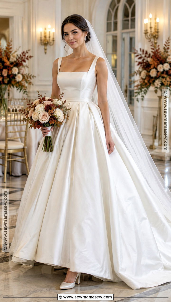 Satin Ball Gown Wedding Dress - 15 Fall Bride Wedding Dress Ideas