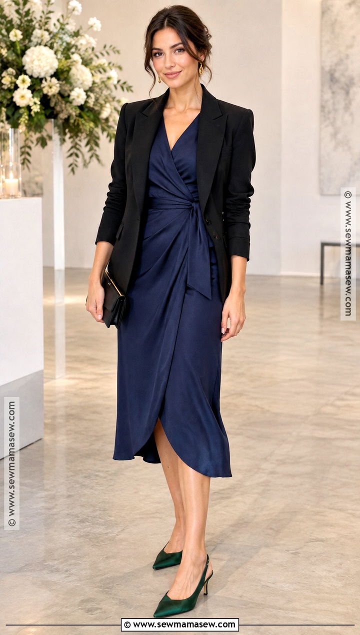 Satin Kitten Heels With A Midi Dress - 15 dressy fall shoes
