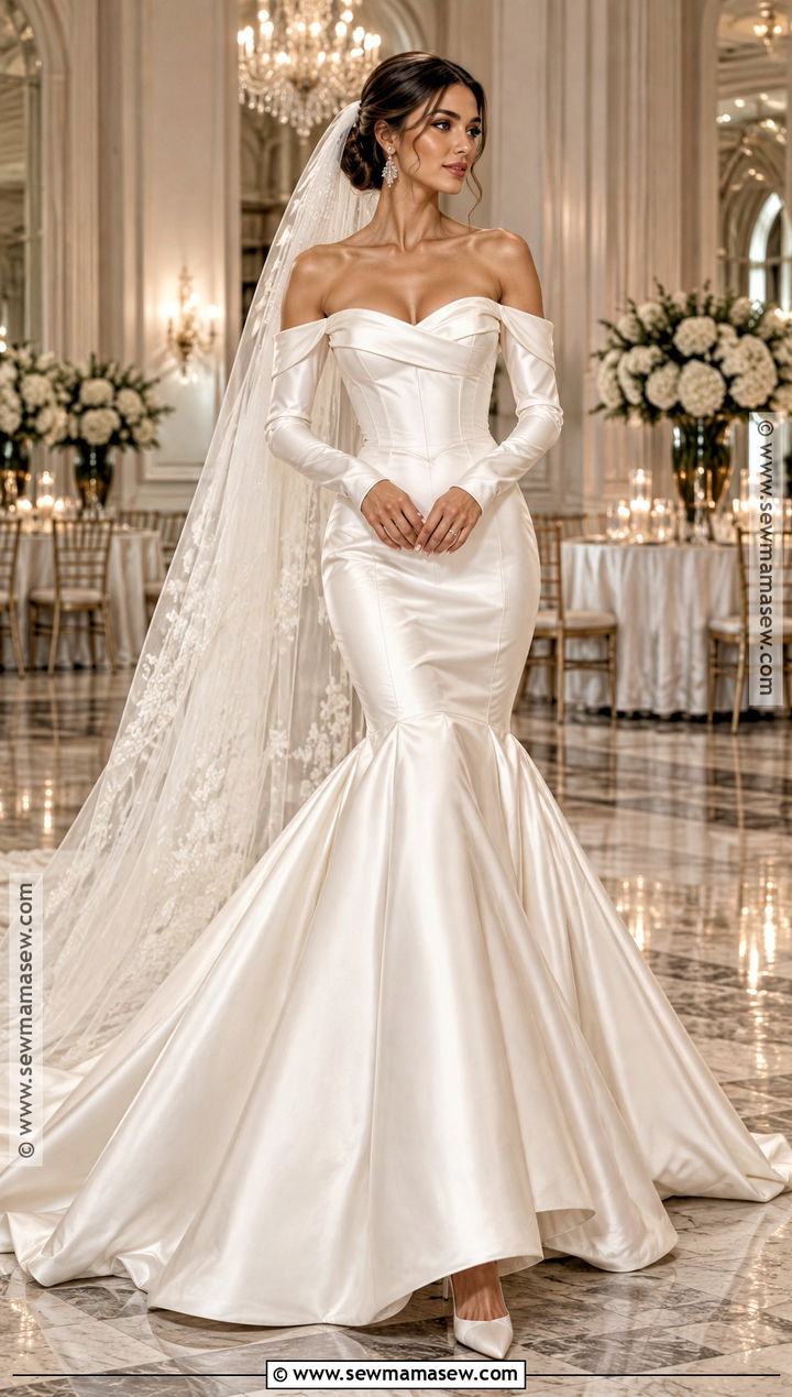 Satin Mermaid Fall Wedding Dress - 25 fall wedding dress ideas
