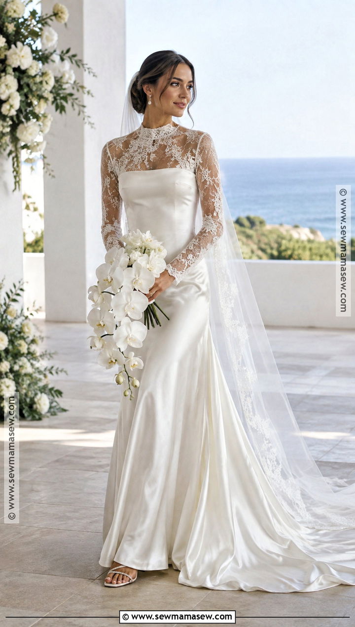 Satin Slip Wedding Dress With Lace Topper - 15 september wedding dresses bride