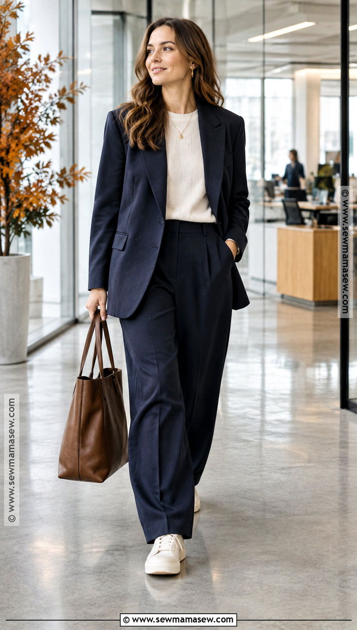 Satin Sneakers With A Tailored Suit - 15 autumn fashion sneakers