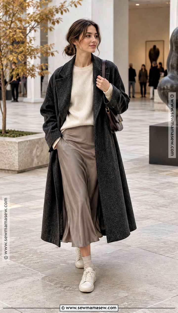 Satin Sneakers With a Slip Skirt - 25 autumn sneakers